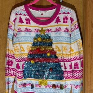 Festive Christmas Sweater with Tree Design